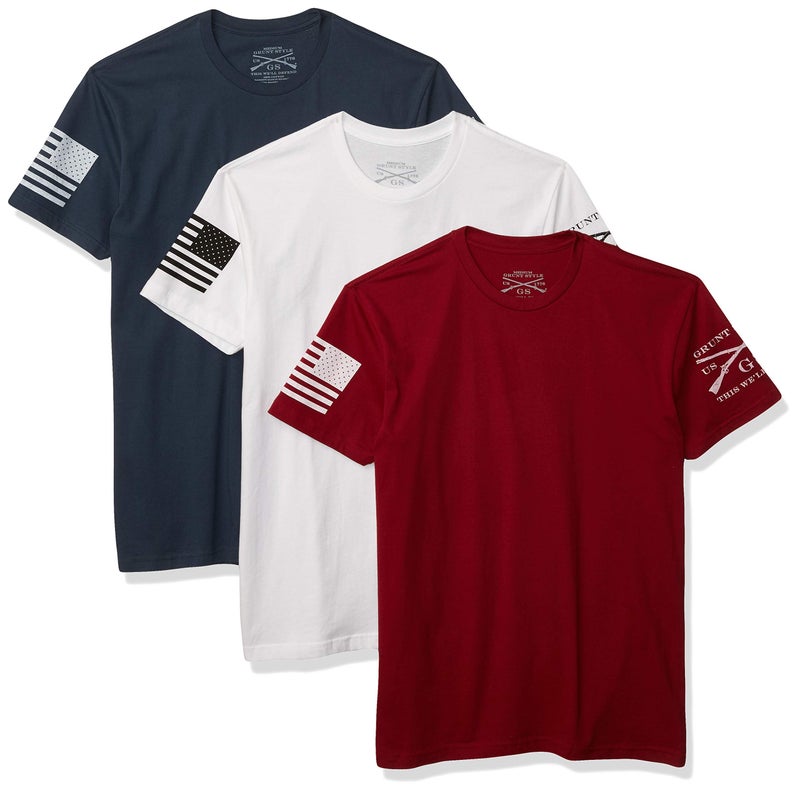 Grunt Style Patriot Pack 3-Pack Men's T-Shirts (X-Large) - Image 1